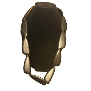 Weekend Max Mara Black Teardrop Wood Bead Chunky Statement Necklace